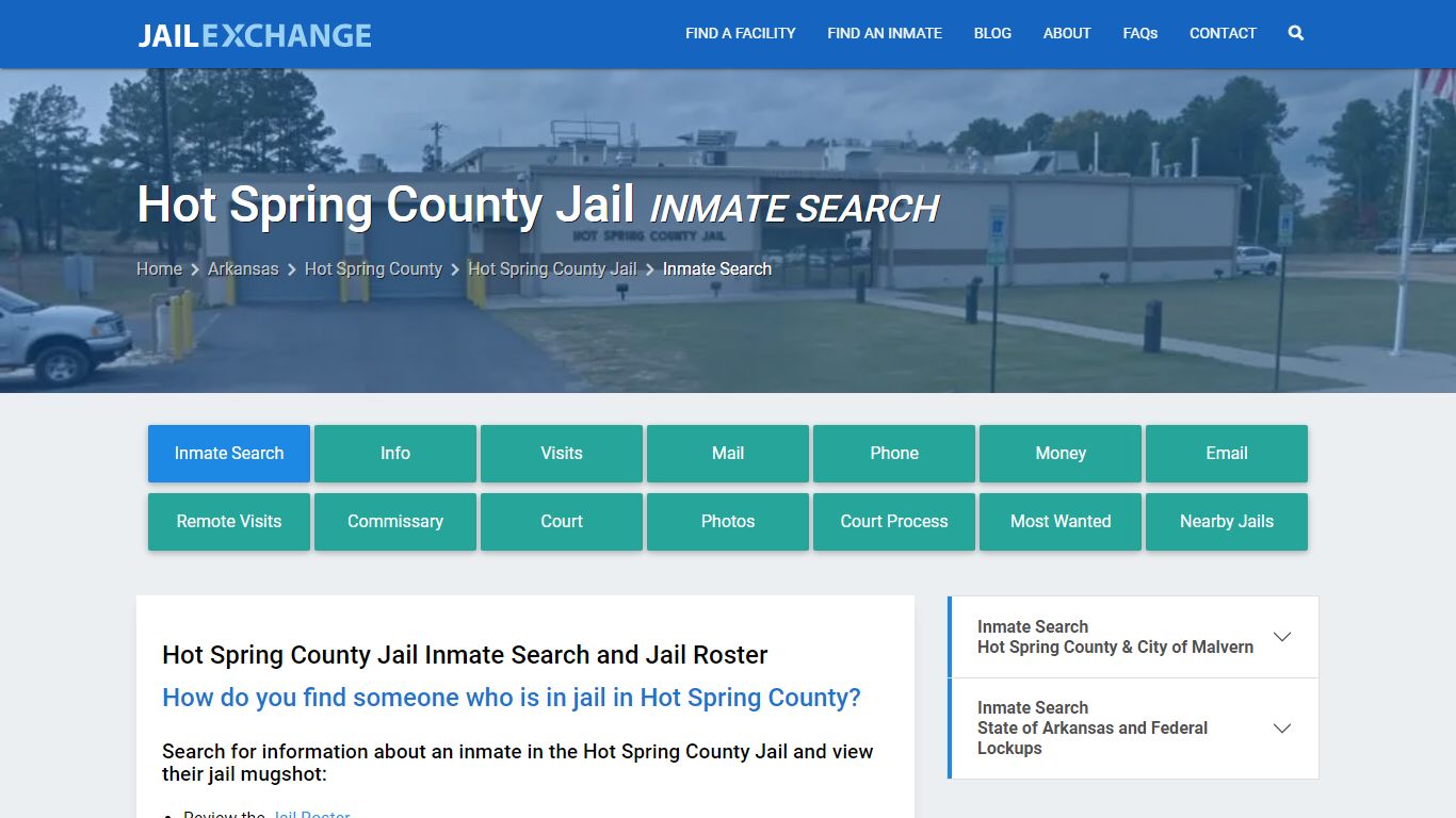 Inmate Search: Roster & Mugshots - Hot Spring County Jail, AR