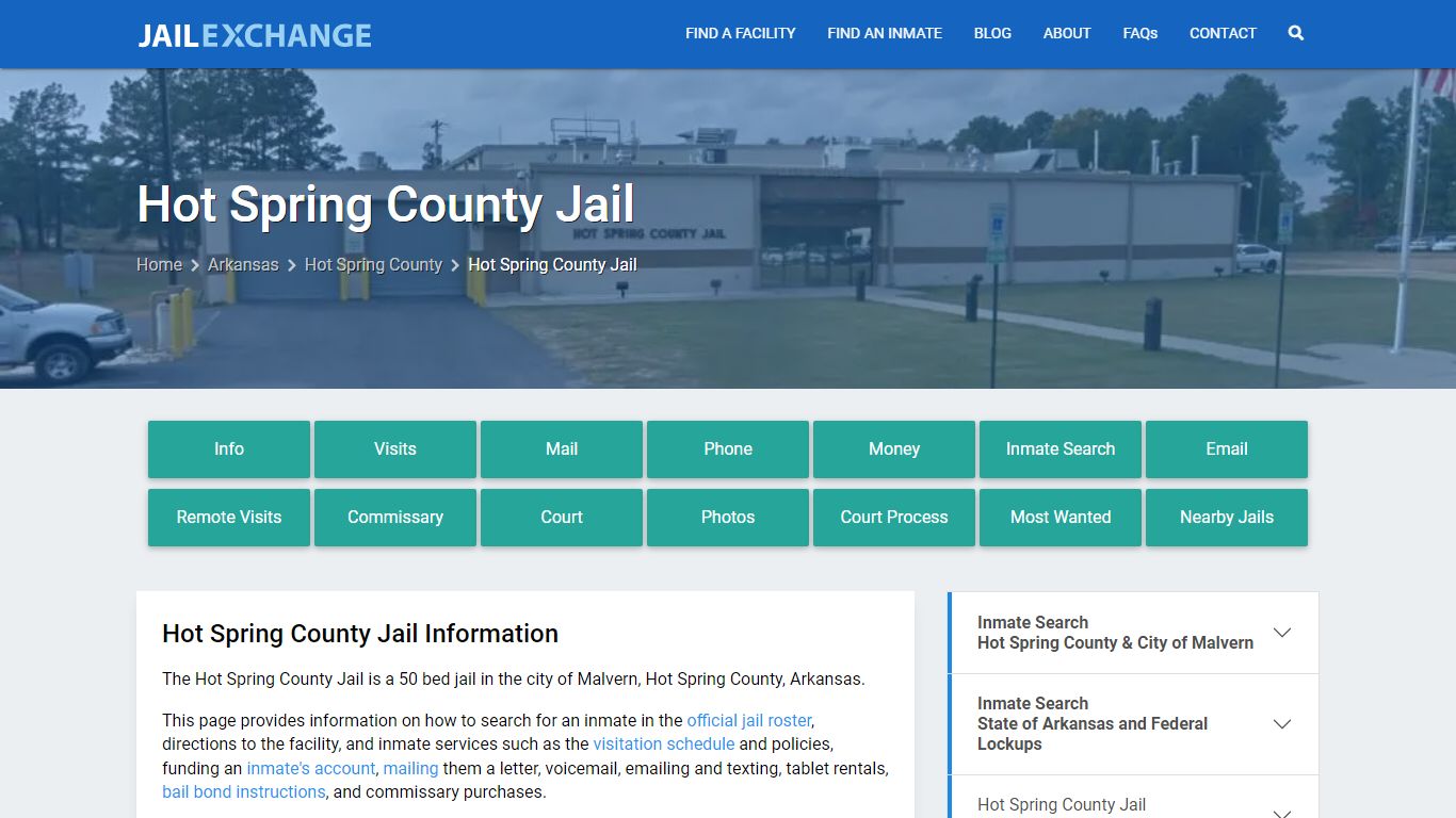 Hot Spring County Jail, AR Inmate Search, Information